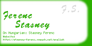 ferenc stasney business card